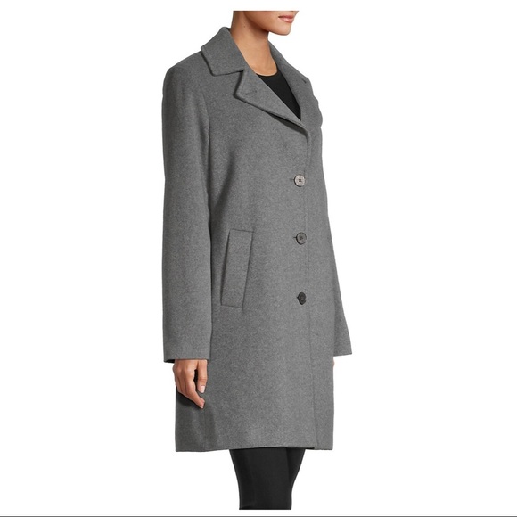 HiSO Wool & Cashmere Blend Walker Coat Grey size 16 - Picture 3 of 8